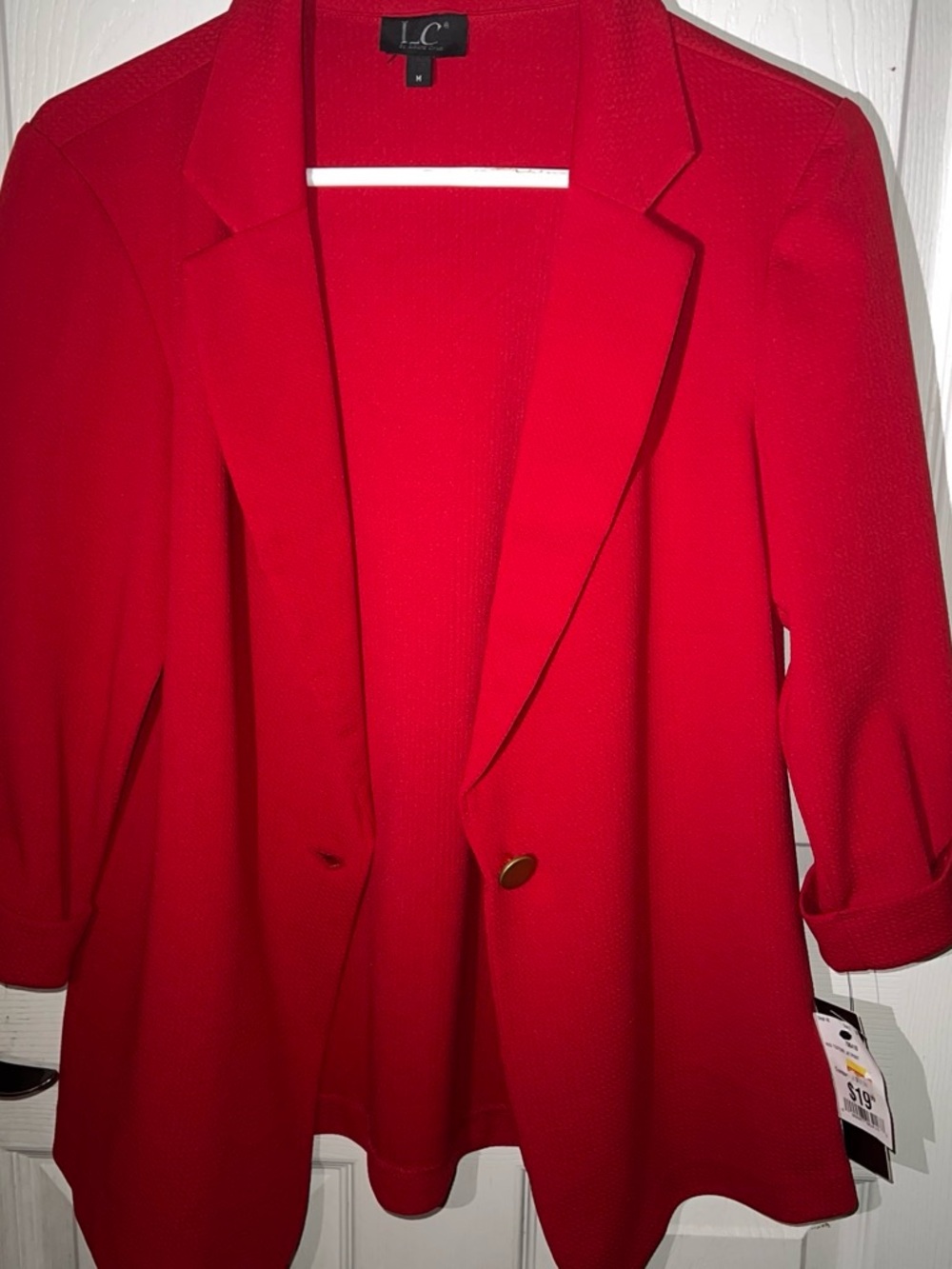 LC Lauren Conrad Vibrant Red Open-Front Blazer